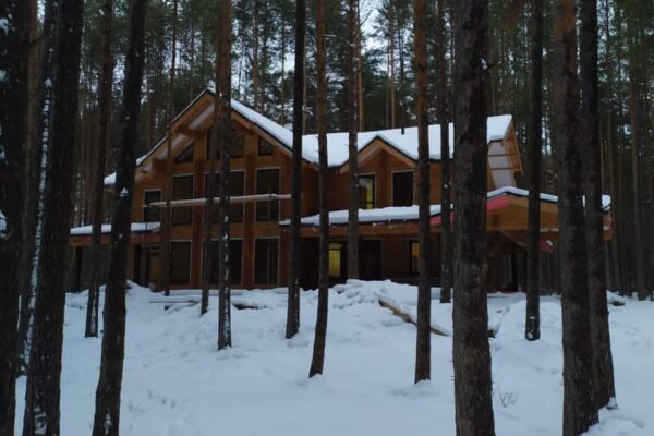 Строительство дома из клееного бруса 205мм г. Пермь ноябрь 2021 г.