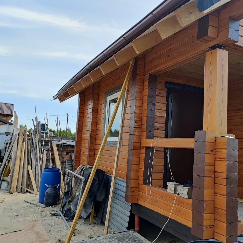 Строительство дома из Профилированного бруса + отделка чистовая 145190 мм, июль 2021 г. г. Надым​