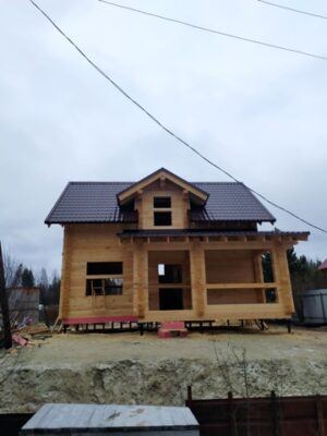 Строительство дома из профилированного бруса 145/205 мм г. Пыть-Ях ХМАО, октябрь 2022 г.