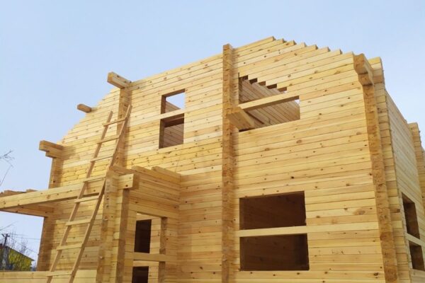 Строительство дома из профилированного бруса 145/205мм Аксарка ЯНАО март 2023
