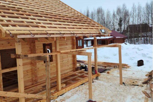 Строительство дома из профилированного бруса 145/205 мм г. Сургут март 2024 г.